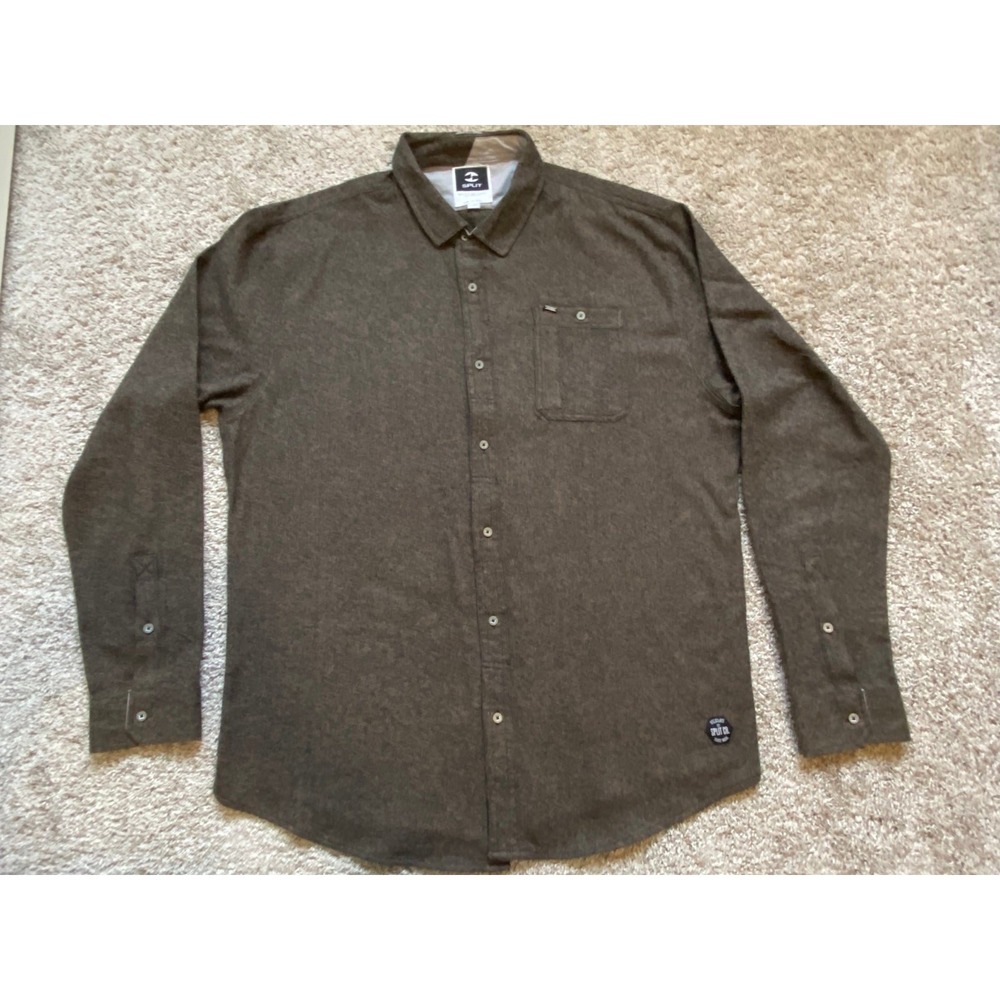 Split Co Shirt Flannel Men 2 X-Large Check Plaid Button Long Sleeve S1